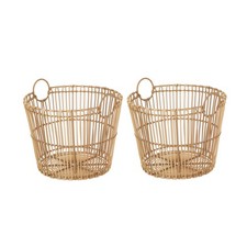 Better Homes Gardens Large Light Natural Open Poly Rattan Storage Basket