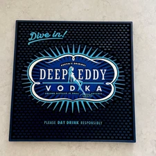 Deep Eddy Vodka Bar Spill Mat Large Square 12” X 12” Rubber Mat- New