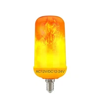 Wirleben AC/DC12V Low Voltage LED Orange Flame Bulb, E12 Candelabra Base, 6W ...
