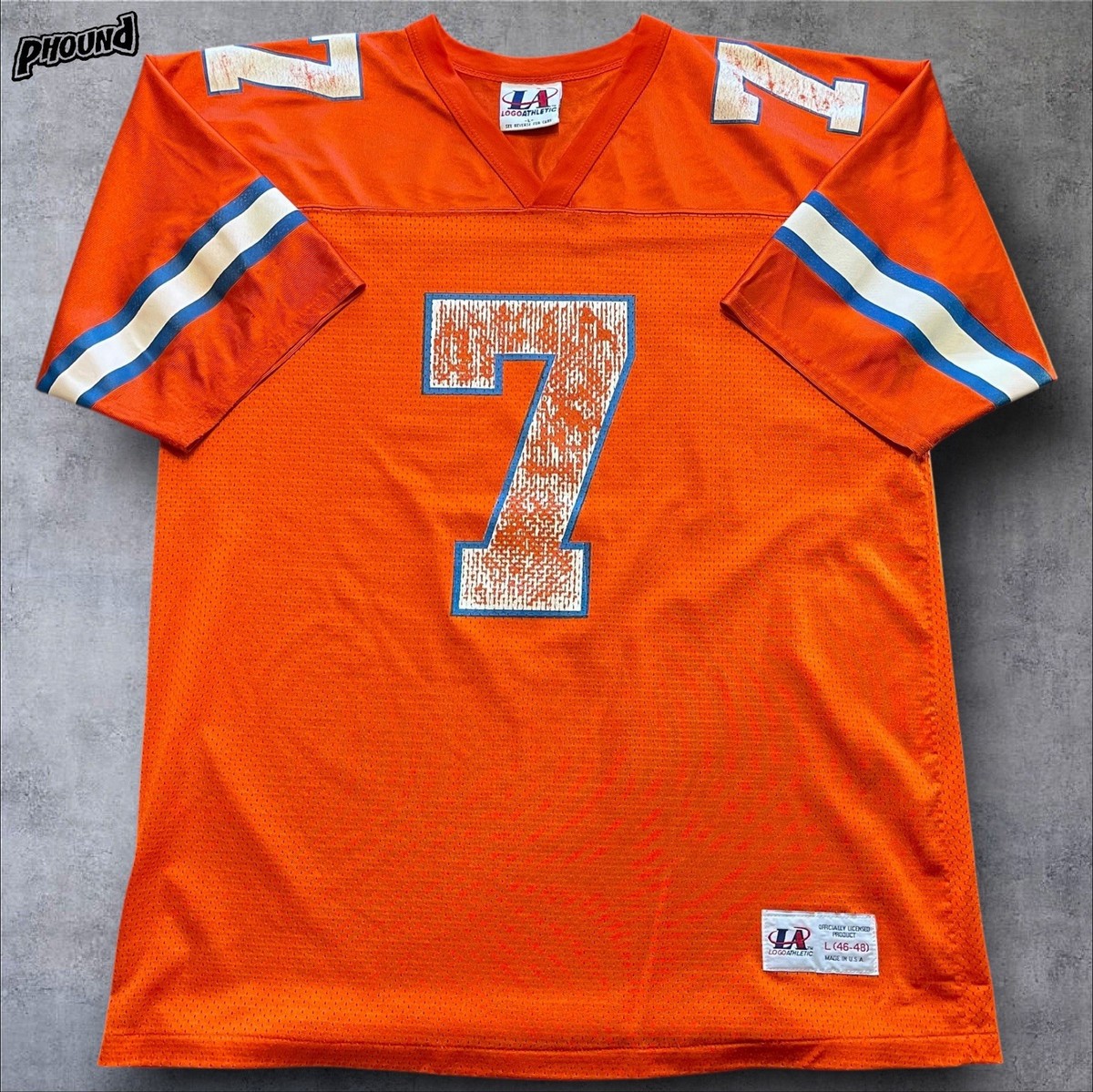 Vintage 90s John Elway Jersey #7 Denver Broncos Logo Athletics L Large Made  USA