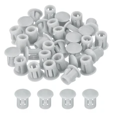 64Pcs 5mm Light Gray Nylon Plastic Round Locking Hole Plugs Insert End Caps