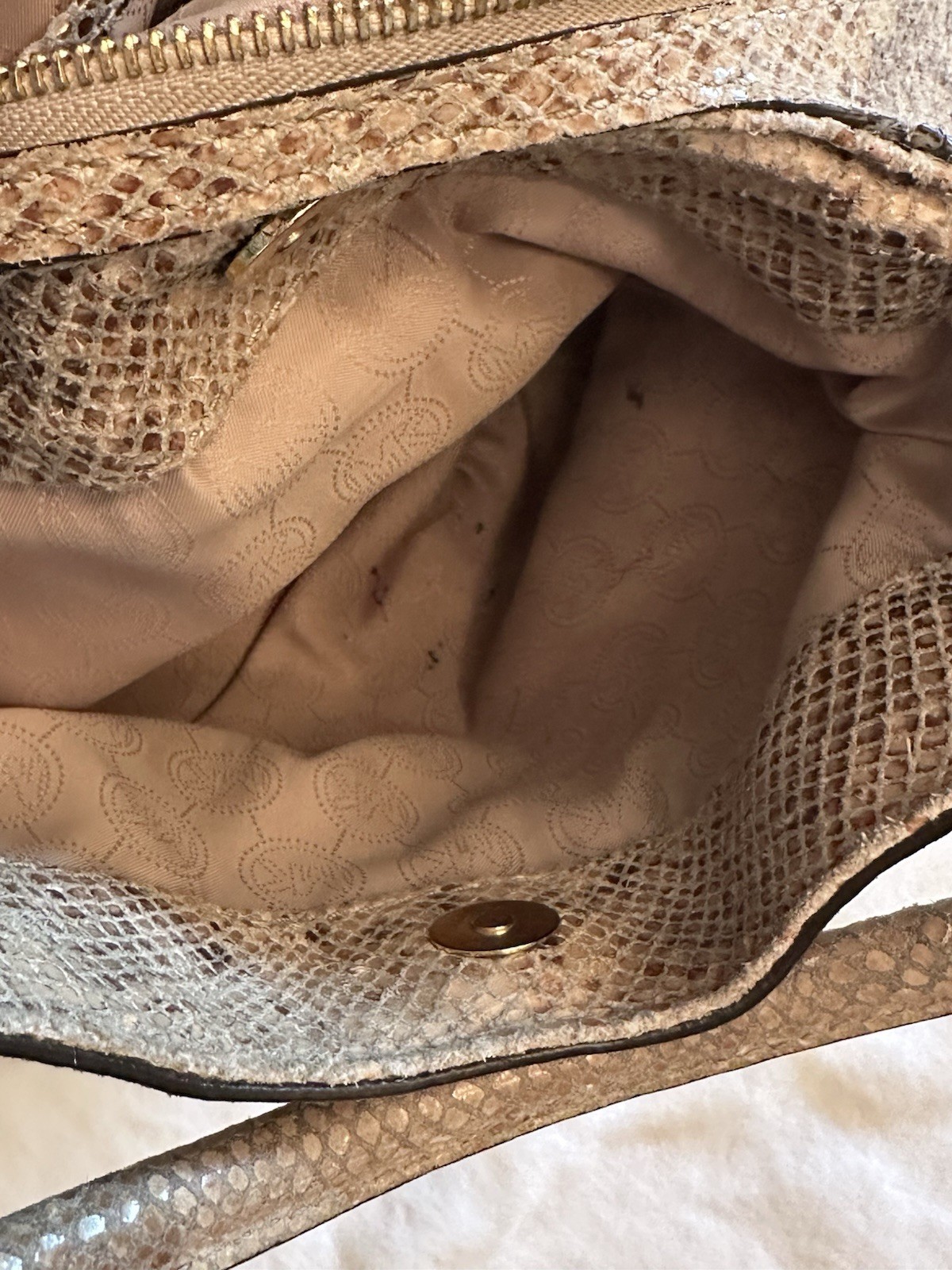 Michael Kors Bedford Med Python Snake Embossed Le… - image 14