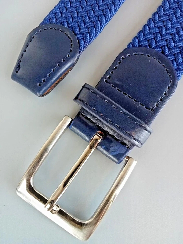 2pz Cintura Cinta Uomo Donna Elastica Stretch Intrecciata In Corda Regolabile - Immagine 3 di 4