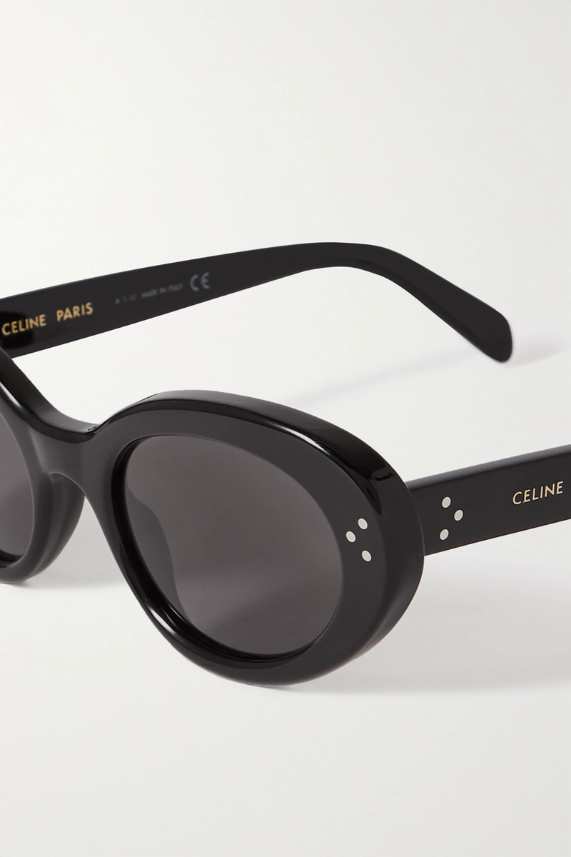 NEW CELINE CL401931 SIDE LOGO CAT EYE S193 OVAL SUNGLASSES IN