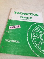 supplément manuel atelier Honda SH50 SH 50 scooter Shop manual