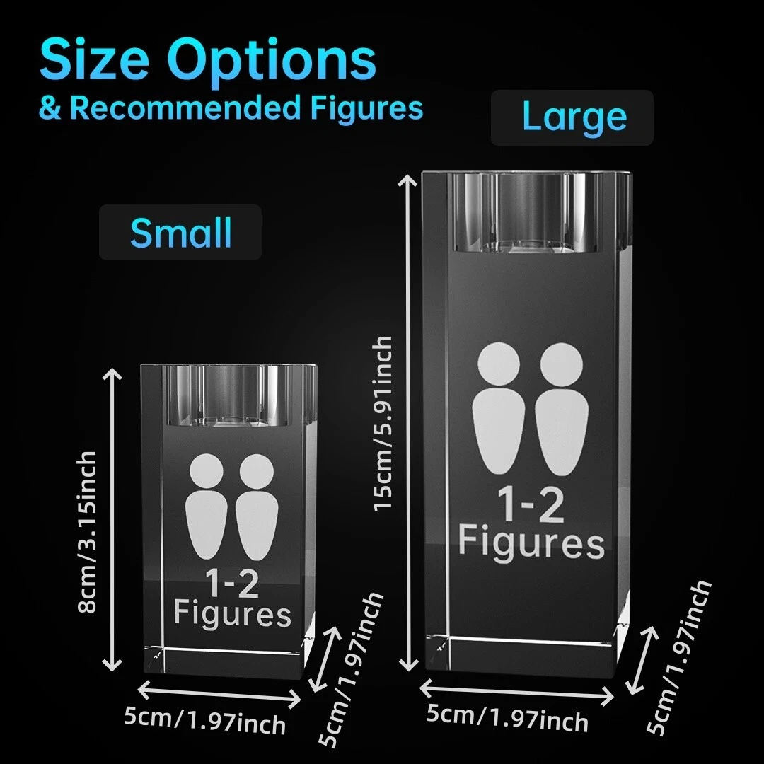 3D Crystal Candle Holder, Personalised Birthday Christmas Wedding 3D Photo Gifts