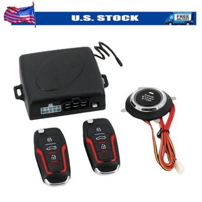 US 12V Keyless Entry Engine Alarm System Push Button Remote Starter / Stop Black