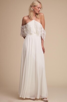 bhldn bohemian wedding dress Pearson Gown In White Size Small Has been tried on Up to 40% Off Pol Dresses | Pol Material:Titanium/Leather