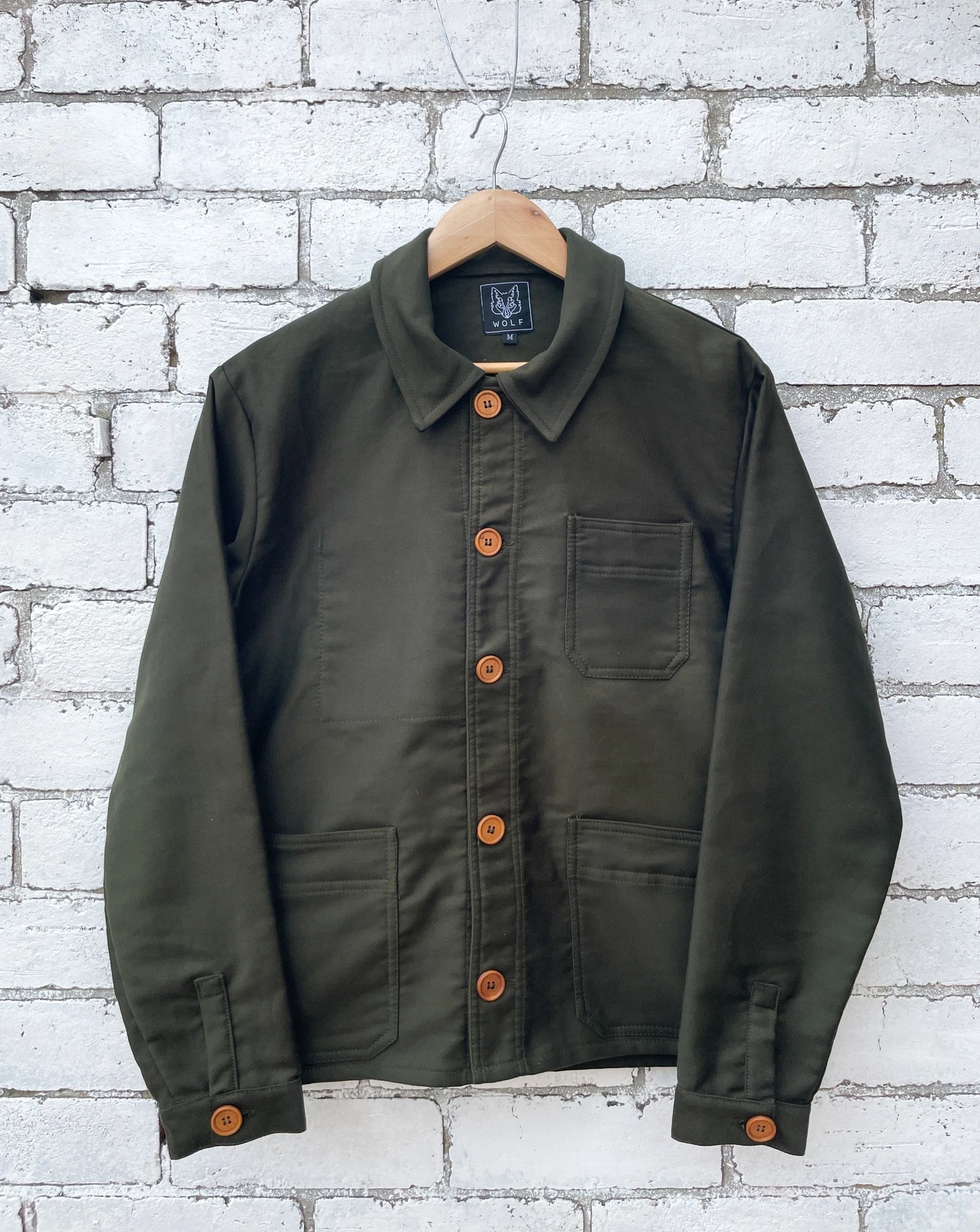 French Chore Jacket Moleskin Workwear Made In UK - Racing Green - S M L XL 2XL