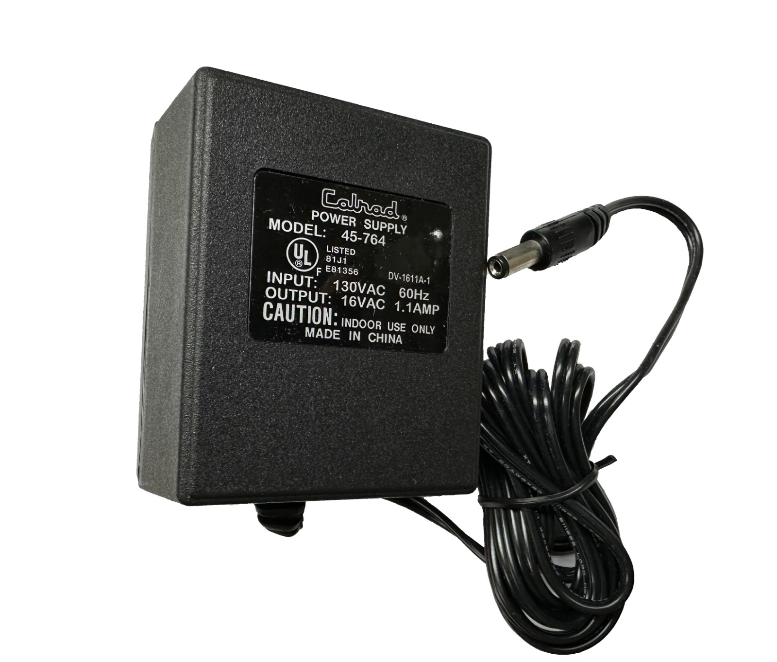 Calrad 16VAC 1.1 AMP Wall Transformer Power Adapter 5.5mm OD x 2.5mm ID Plug