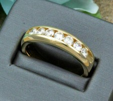 2Ct Round Cut Simulated Diamond Wedding Men's Band Ring 14K Yellow Gold Plated
