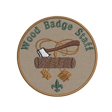 Wood Merit Badge Patch Embroidered iron-on Applique Travel Souvenir Scouts