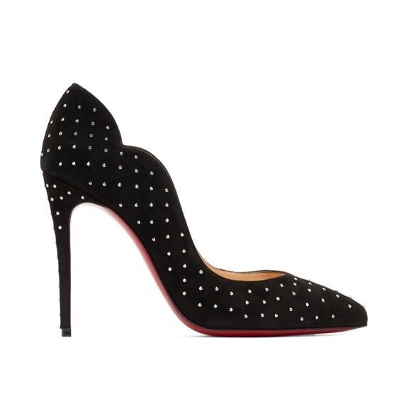 Christian Louboutin Black Suede Hot Chick 100mm Heels | eBay