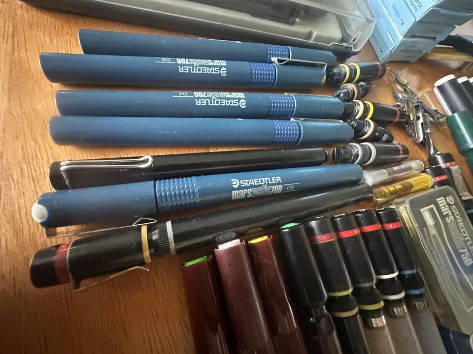 Lot of Vintage Rotring Technical Pens Accessories Staedtler Compass Art Pen - Image 2 of 4