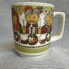 Folklore Figgjo Flint Norway Turi Design Flower/Character Coffee Cup/Mug Vintage