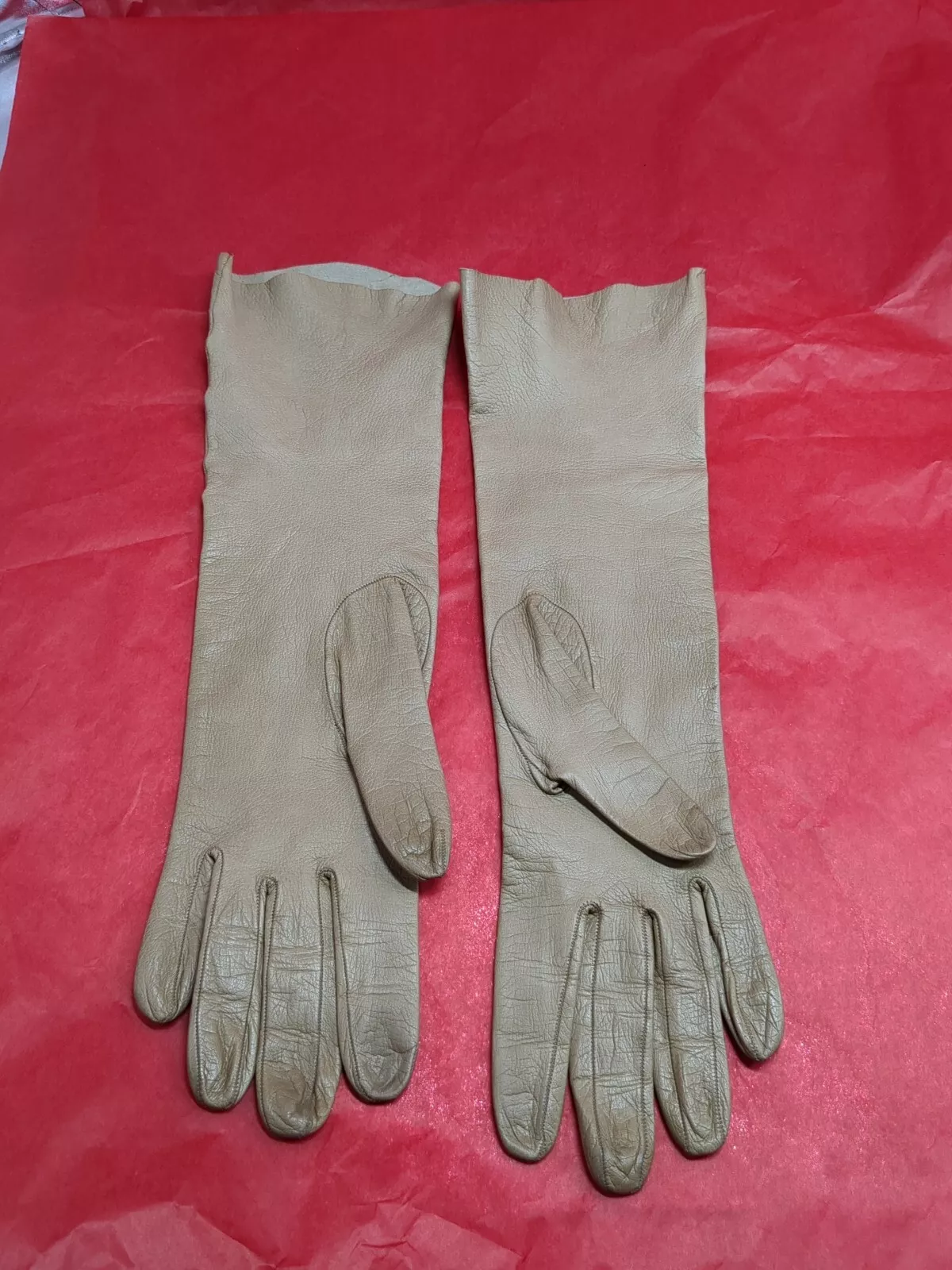 Opéra Christian Dior Vintage, Gants Cuir, Taille 6 1/2, Non Doublés, France