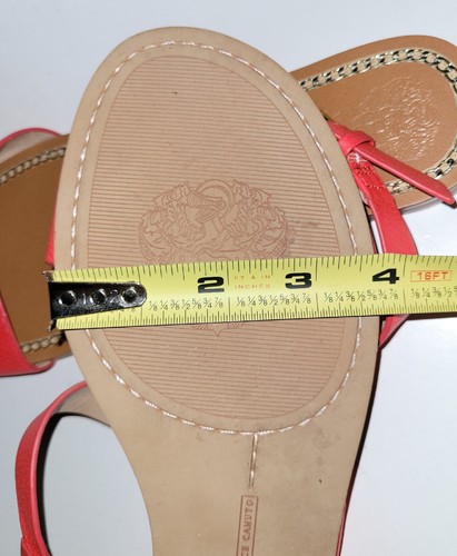 Vince Camuto Rentin Ankle Buckle Strap Sandals Flats Orange red Wms 9M US 40EU - Picture 14 of 14