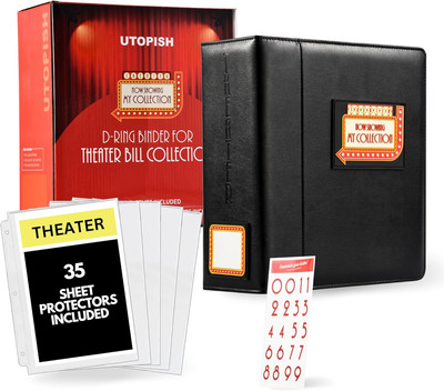 Show-Bill Binder with Sleeves   Large 4  Theater Program Holder with 35 Sheet Pr