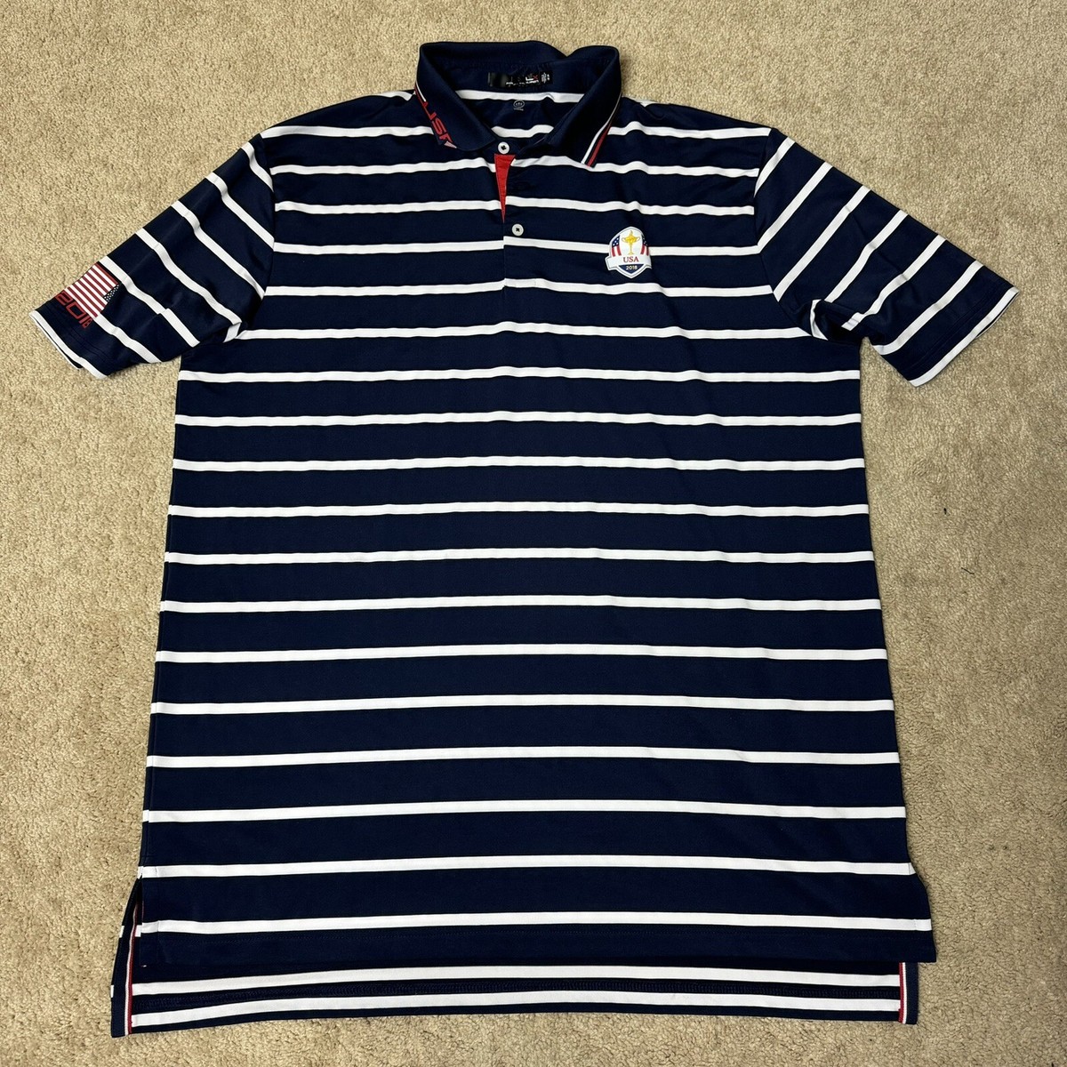 RLX Ralph Lauren Polo Shirt Men's XL USA Ryder Cup 2018 Golf