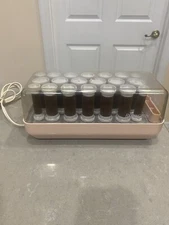 REMINGTON KF-20-1 Velvet Flocked Hair Hot Rollers/Curlers W/Clips ~ Tested