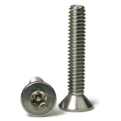 Flat Head Pin In Star Drive Pack of 100 Plain Finish #6-32 Threads Stainless Steel Machine Screw 1 Length 