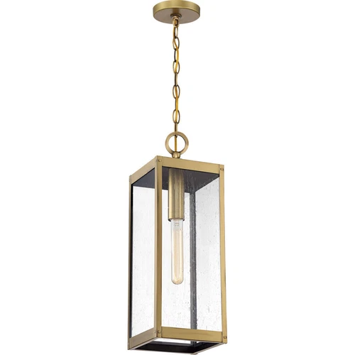 Quoizel  WVR1507A Westover 1 Light Mini Pendant, Antique Brass/Clear Seeded - Picture 3 of 5