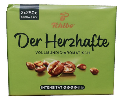 (21,70 /1kg) Tchibo Der Herzhafte 2 x 250 g Kaffee gemahlen Röstkaffee