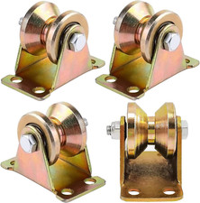 4 Pcs V Groove Pulley Wheels, Small Pulley Block 5Mm with Bracket, Heavy Duty Ri