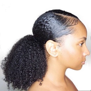 8a Unprocessed Brazillian Kinky Curly Clip In Ponytail Human Hair