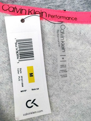 Calvin Klein Performance Logo Fleece Jacket 1/2 zip Gris Mujer PFST1896 M - Imagen 9 de 9