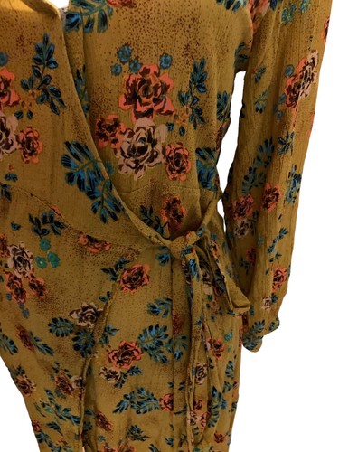 Faithfull The Brand X Anthropologie Le Figuaro Floral Wrap Dress Yellow XS US 2 - Picture 9 of 22
