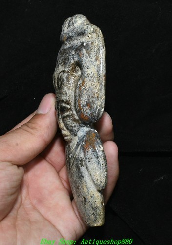 Estatua escultura de 5,5"" de jade hetiano tallado pájaro gente persona cultura Hongshan - Imagen 4 de 7