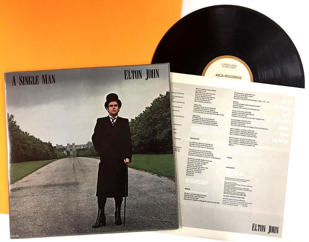 ELTON JOHN A Single Man 1978 original GATEFOLD LP + Inner too MINT