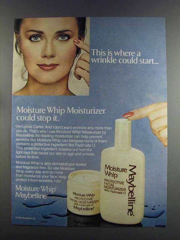 1982 Maybelline Moisture Whip Ad - Lynda Carter