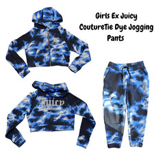 Kids Girls Zip Hoodie Pants Tracksuit Set Tie Dye Crop Top