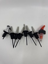 Set of 8 Liquor Pour Spouts/Adapters Stainless Steel with Silicone Grip