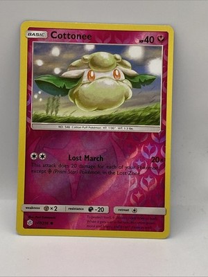 REVERSE HOLO Pokemon Sonne & Mond Kosmische Finsternis TCG Karte Cottonee 147/236