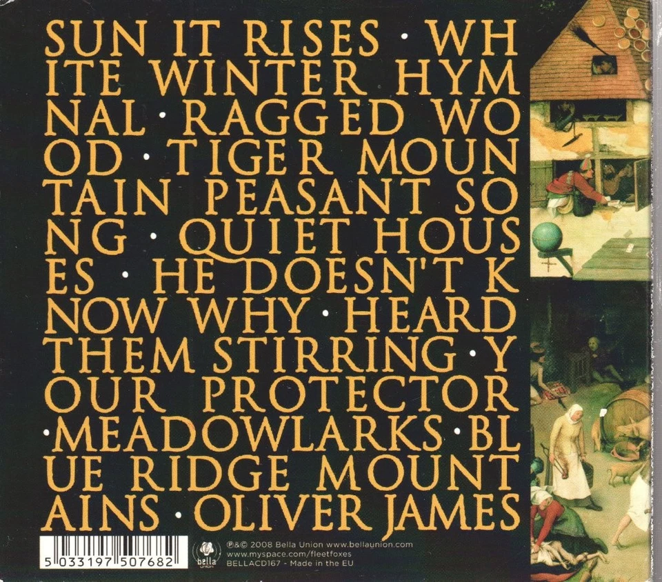 Fleet Foxes Self-Titled CD Europe Bella Union 2008 in digipak BELLACD167 - Image 2 of 2