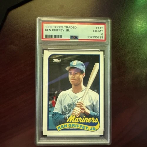 1989 Topps Traded Ken Griffey Jr. #41T Rookie Seattle Mariners PSA 6