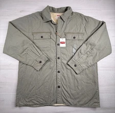 Levis Ripstop Sherpa Fleece Lined Shacket Shirt Jacket Button Up Mens XL NWT!