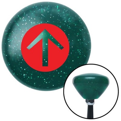 Red Circle Directional Arrow Up Green Retro Metal Flake Shift Knob M16x1.5 Auto