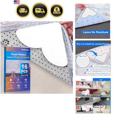 16-Pack Carpet-to-Carpet Rug Grippers  Cloth-Backed Heavy-Duty Anti-Slip Pad...
