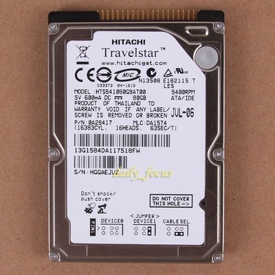 HTS541080G9AT00 -   80   2.5'' 5400   PATA Hard Disk Drive HDD *hh