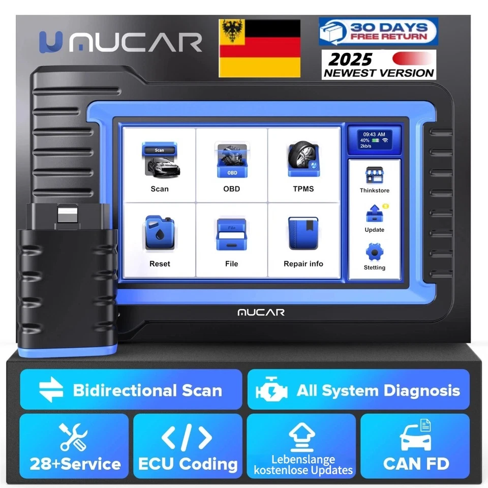 2025 MUCAR VO7 S auto OBD2 dispositivo diagnostico lettore auto tutti i SISTEMI scanner