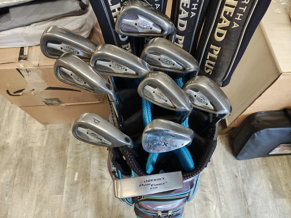 Conjunto completo de bolsa de carrinho de golfe Callaway X-14 Steelhead Plus 15 peças flex regular - Imagem 4 de 4