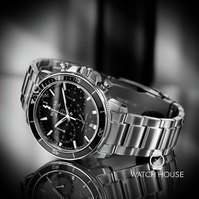 Bulova Marine Star Chronograph Herrenuhr 96B272 Schwarz