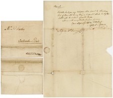 1779 LETTER GILBERT BROWN to MR DARBY in COALBROOKE DALE EARLY UNMARKED 1d LOCAL