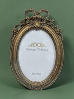 Edler Bilderrahmen Oval Antikstil Barock Shabby Dutch Style Gold Rosen 25Cmx17Cm