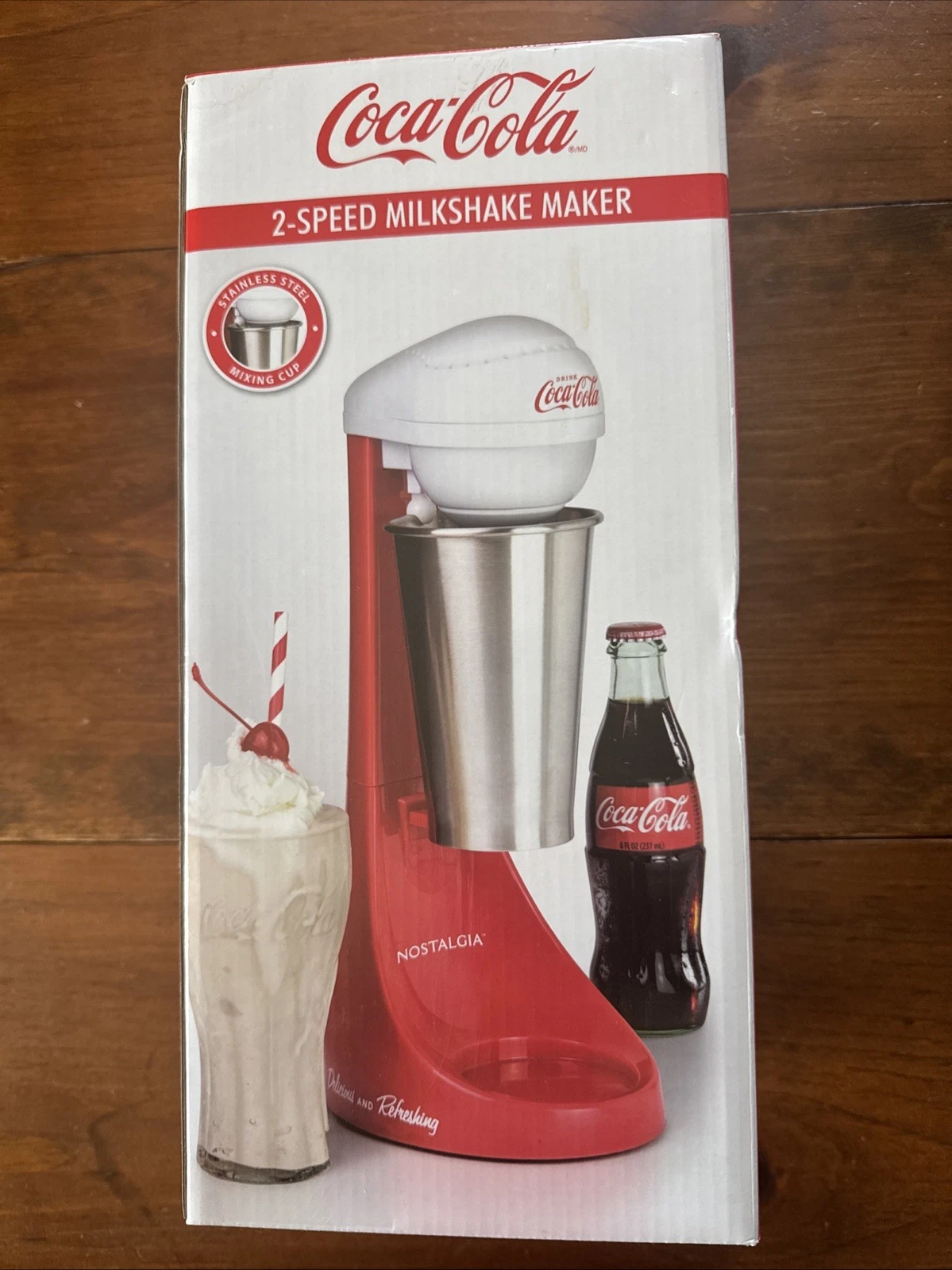 NOSTALGIA MLKS100COKE CocaCola Milkshake Maker 2-Speed Limited Edition New!