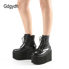 Gdgydh Big Size 43 Platform High Heels Cosplay Fashionable Autumn Ankle Boots